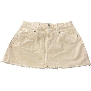 American Eagle Women's Ivory, cream Solid Denim Skirt size 10